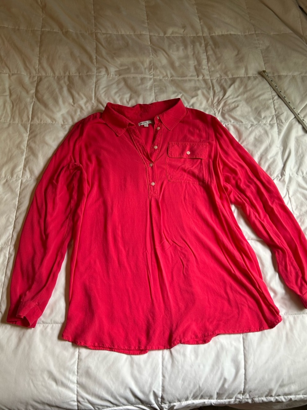 Hot Pink Long Sleeve Maternity Blouse